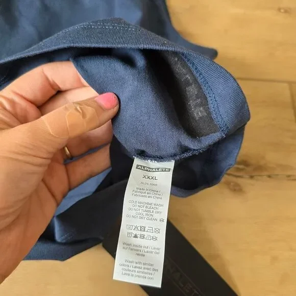 Nwt alphalete womens heavy cotton cut off navy tank top - Picture 8 of 10